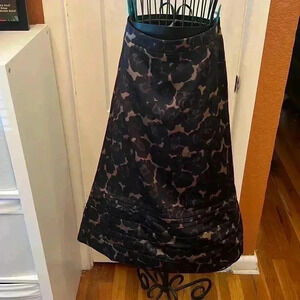 NWT BANANA REPUBLIC STITCHED DETAIL FLORAL MIDI SKIRT NAVY MULTI-Sz 12